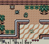 Link as he appears in the original version (top) and the Game Boy Color port (bottom)