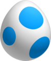 A light blue Yoshi egg (New Super Mario Bros. Wii)