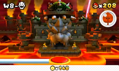 Bowser's first castle and second castle as seen in Super Mario 3D Land.