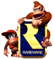 Donkey Kong and Diddy with the Rareware logo