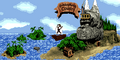 Donkey Kong Island in Donkey Kong Country (Game Boy Color), with Gang-Plank Galleon in sight