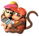 A variation made around Donkey Kong Country 2's Game Boy Advance release showing the Kongs play a Game Boy Advance SP instead