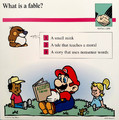 A Mario Quiz Card about fables