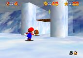 Super Mario 64 screenshot of Mario in the igloo