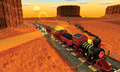 The Sun in the background of Kalimari Desert in Mario Kart 7