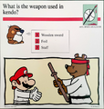 A Mario Quiz Card about Kendo