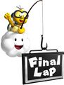 Lakitu, holding up the Final Lap sign.