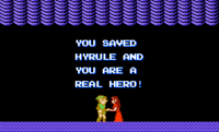 Princess Zelda is suspected to be giving Link a kiss behind the curtain during the ending for Zelda II: The Adventure of Link
