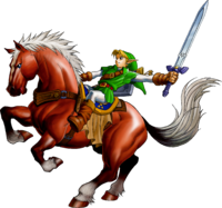 Link on Epona OoT artwork.png