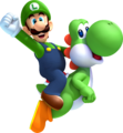 Artwork of Luigi and Yoshi