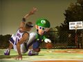 A screenshot of Luigi playing against Vince Carter