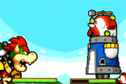 Mario & Luigi: Bowser's Inside Story screenshot of Mawful Moles repairing the Tower of Yikk