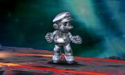Super Smash Bros. for Nintendo 3DS screenshot of Metal Mario, a form granted by the Metal Box
