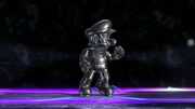 Super Smash Bros. for Wii U screenshot of Metal Mario, a form granted by the Metal Box