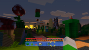 Gameplay with the Luigi skin active