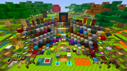 Blocks and items as they appear with Mario textures