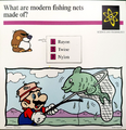 A Mario Quiz Card about modern fishing nets