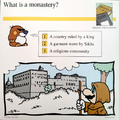 A Mario Quiz Card about a monastery