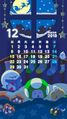 Santa Claus briefly seen in the December 2019 LINE calendar