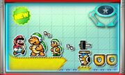 Nintendo Badge Arcade screenshot of a Super Mario Maker (Super Mario World) catcher, in which two wrenches are shown