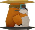 An origami Rocky Wrench from Paper Mario: The Origami King