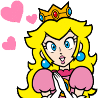 Peach Heart - Super Mario Sticker.gif