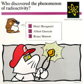 A Mario Quiz Card asking who discovered radioactivity