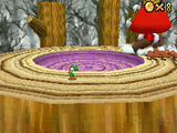 Yoshi battling Goomboss in Super Mario 64 DS