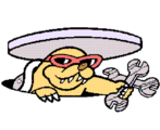 Super Mario Bros. Print World graphic of a wrench being spun by a Rocky Wrench