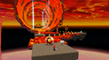 Mario about to roll in Melty Molten Galaxy