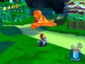 A Polluted Piranha Plant variant with the fire goop texture assigned to it, in Pianta Village