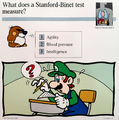 A Mario Quiz Card about a Stanford-Binet test