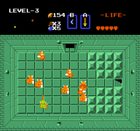 Link exploring the Overworld (left) and the Level-3 dungeon (right).