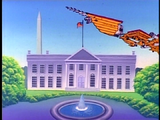The Doomship is above the White House in "Reptiles in the Rose Garden"
