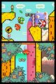 Yoshi and Baby Peach floating in the air.